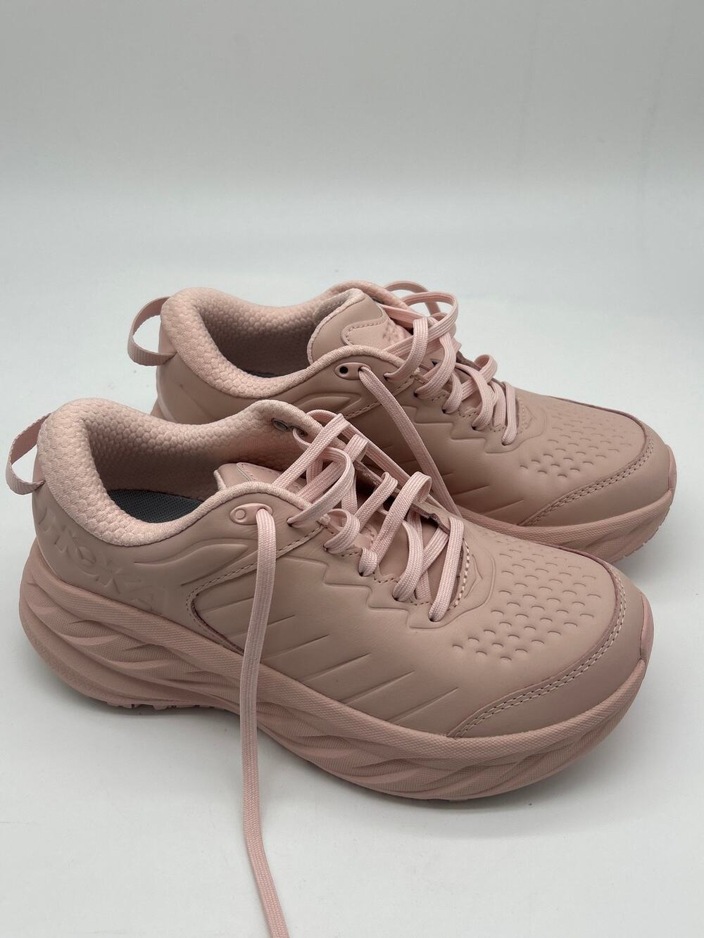 HOKA Bondi SR 7.5 Pink Slip Oil Resistant Work Walking Shoes Sneakers Shoes
